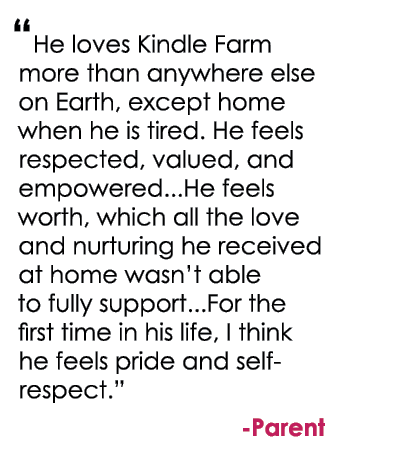 “He loves Kindle Farm more than anywhere else on Earth, except home when he is tired. He feels respected, valued, and...