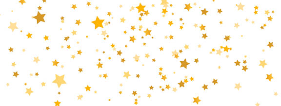 Golden stars frame on white background. Glitter star elegant design elements. Gold shooting stars. Magic decoration border. Christmas texture. Vector illustration.